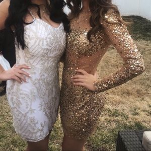 GOLD BEADED COCKTAIL DRESS